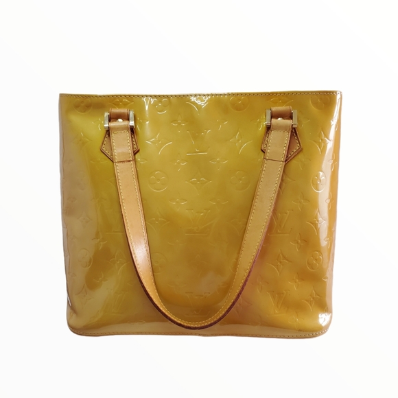 ‼️SOLD‼️ LOUIS VUITTON VERNIS HOUSTON YELLOW MONO - Picture 1 of 15